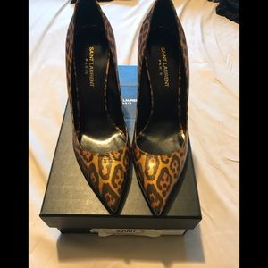 YSL Paris 105m pump in leopard
